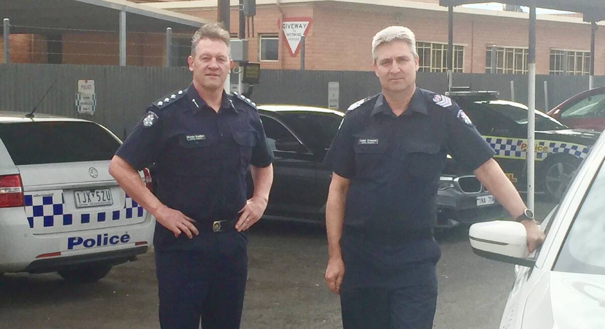POLICE READY FOR THE BIG EVENTS: Horsham acting Inspector Brendan Broadbent and Senior Sergeant Leigh Creasey. Picture: ALEXANDER DARLING