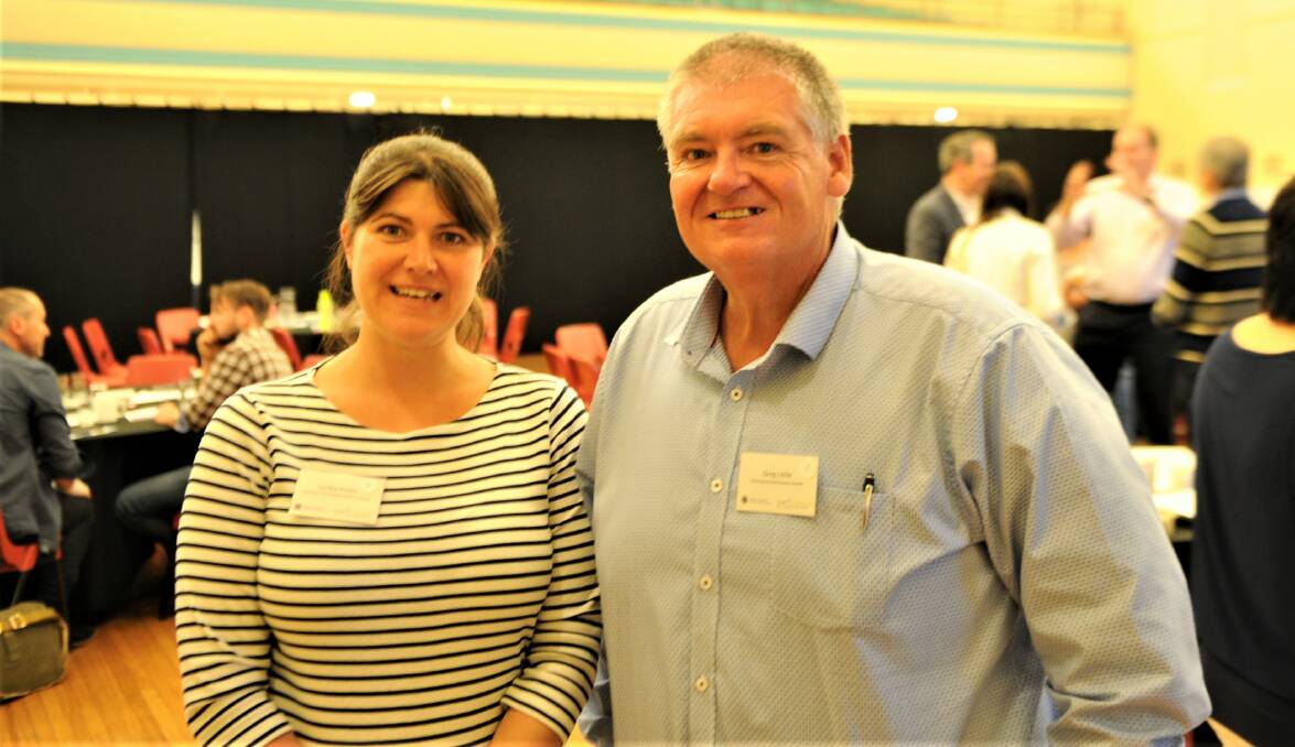 GROWING APPRECIATION: Northern Grampians Shire Council investment attraction officer Linley Hoiles and Grampians Community Health chief executive Greg Little at the Rural and Regional Migration Initiative launch in Horsham on Wednesday. Picture: ALEXANDER DARLING