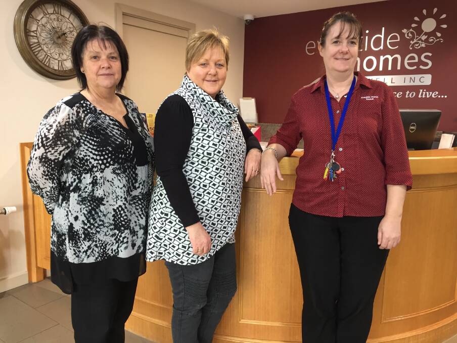 Eventide Homes executive team - Sue Blakey chief executive, Joanne Cross corporate services manager, Catherine Potter care and lifestyle services manager. Picture: ALICE RENNISON