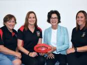 Stawell Colene Matthews, Tracey Dark and Amber Mitchell (right) with Jacinta Ermacora MLC. Picture by Ben Fraser