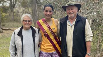 ALL SMILES: Race winner Sabine Hamilton (middle) with Bronwyn (left) and Eric Thompson. Picture: CONTRIBUTED