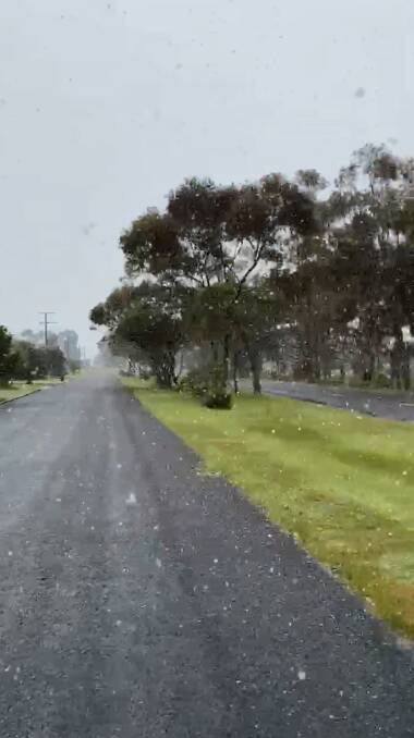 September or July: Snow fell in Ararat and Willaura today. Picture: SUPPLIED