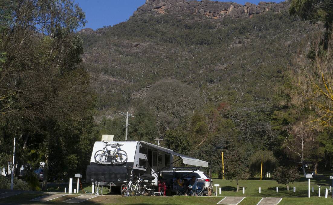No better place: Halls Gap Caravan Park is a popular place at the moment, with all cabins booked out and camping sites limited due to social distancing. Picture: PETER PICKERING