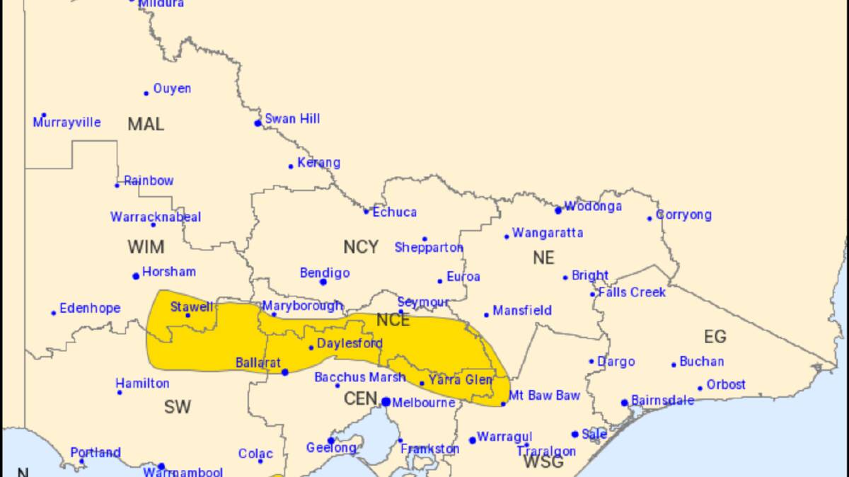 Severe wind warning for Stawell and Wimmera Forecast District