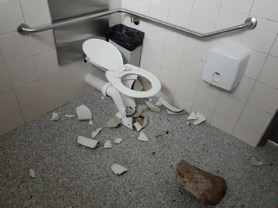 The Horsham Rural City Council is calling for assistance after vandals damaged newly renovated public toilets at the Horsham Botanic Gardens. Picture supplied by HRCC
