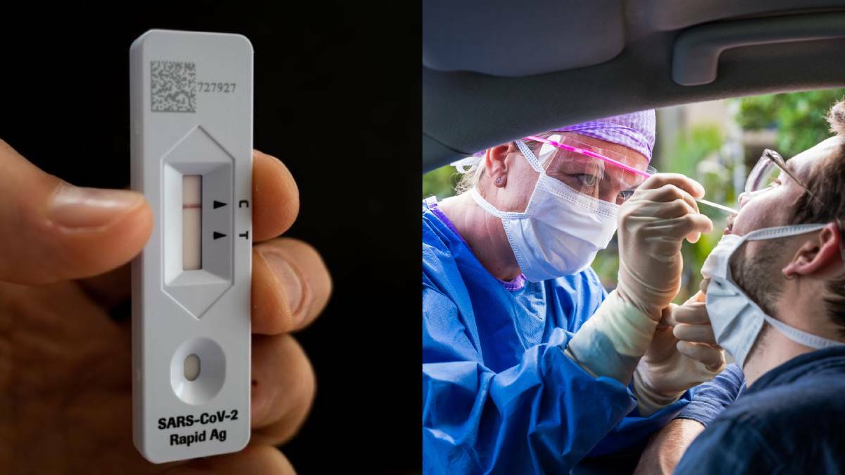 TESTING TIMES: Rapid antigen testing kits (left) have been selling out at pharmacies while people have been waiting hours for traditional polymerase chain reaction (PCR) tests (right) at clinics amid the latest outbreak of COVID-19. Picture: FILE