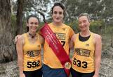 S&R Young Sportspower 5km Handicap winner Alex Prockter (middle) with Annie Brown and Steph Carrol. Picture supplied
