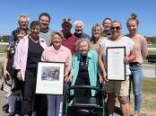 HONOURED: Joyce Dowsett (picture with family) was recognised by the harness racing club for her decades of service. Picture: BEN FRASER