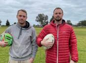 READY: Lachlan Eckert and Taylor Langwell are exctied for the Stawell Mountineers to provide an option for rugby league players in Stawell. Picture: CASSANDRA LANGLEY