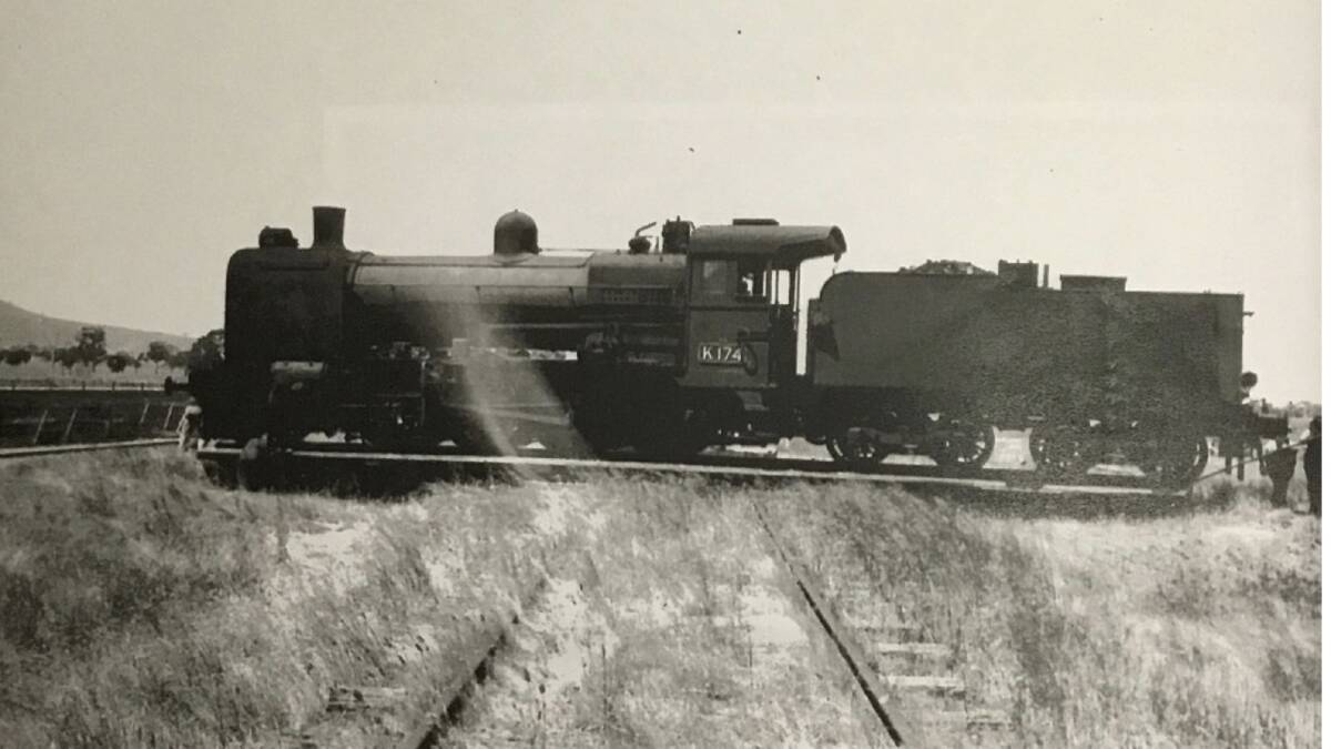 TURNING AROUND: A steam train at Navarre Rail Station turntable. Picture: STAWELL HISTORICAL SOCIETY