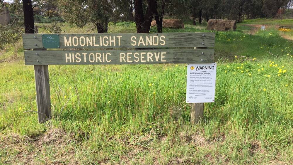 WARNING: Areas around Moonlight-cum-Magdala and Oriental Mine Company in Stawell while calcine sands are being managed. Picture: CASSANDRA LANGLEY