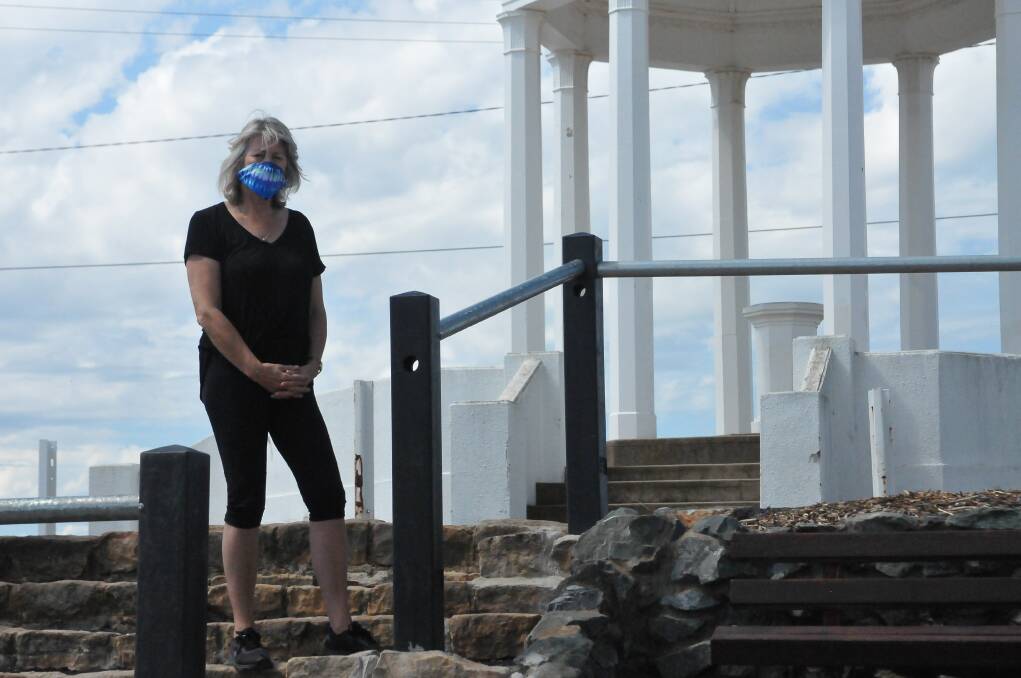 NEW LOOK: Northern Grampians Shire Council councillor Karen Hyslop takes in the makeover on top of Stawell's Big Hill. Picture: CASSANDRA LANGLEY