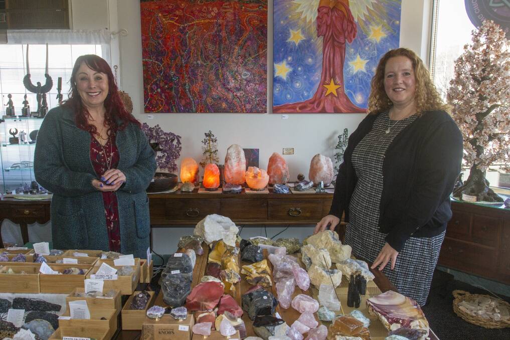 Lydia Senior and Melanie Johnson with their wares at the new premises of Inspired by Three in Stawell.