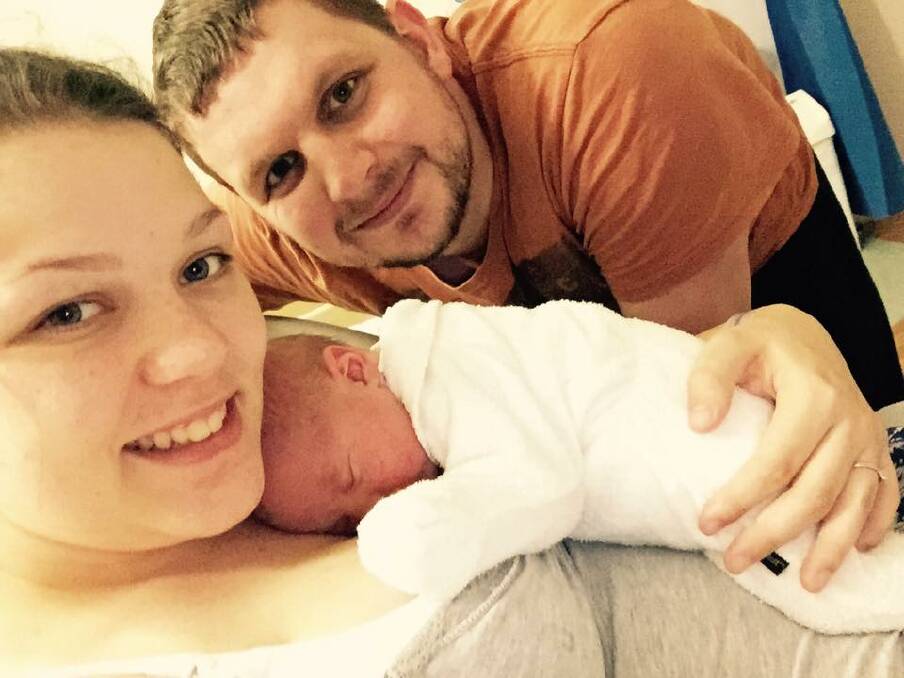 NEW BEGINNING: Claire Preston and husband Kris Hooper were estatic when they welcomed their son James into the world. Picture: CONTRIBUTED