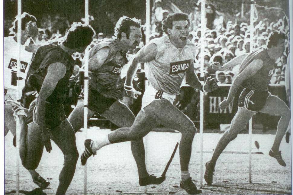 MEMORIES: Scotsman George McNeil won the 1981 Stawell Gift and sent the crowd alive as he celebrated his dream of winning the race.