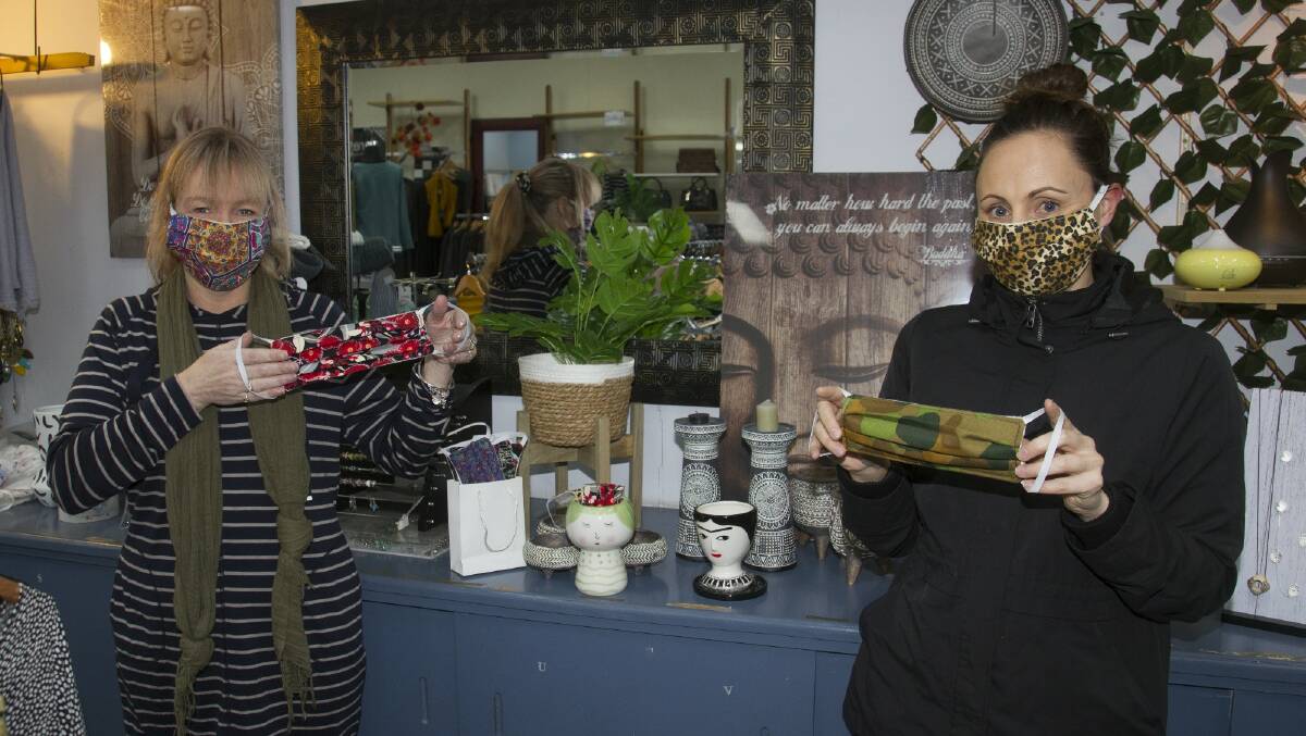 STOCKIST: Sneek A Peek owner Adrienne Preston will stock Sandi Rickard's facemasks in Stawell. Picture: PETER PICKERING