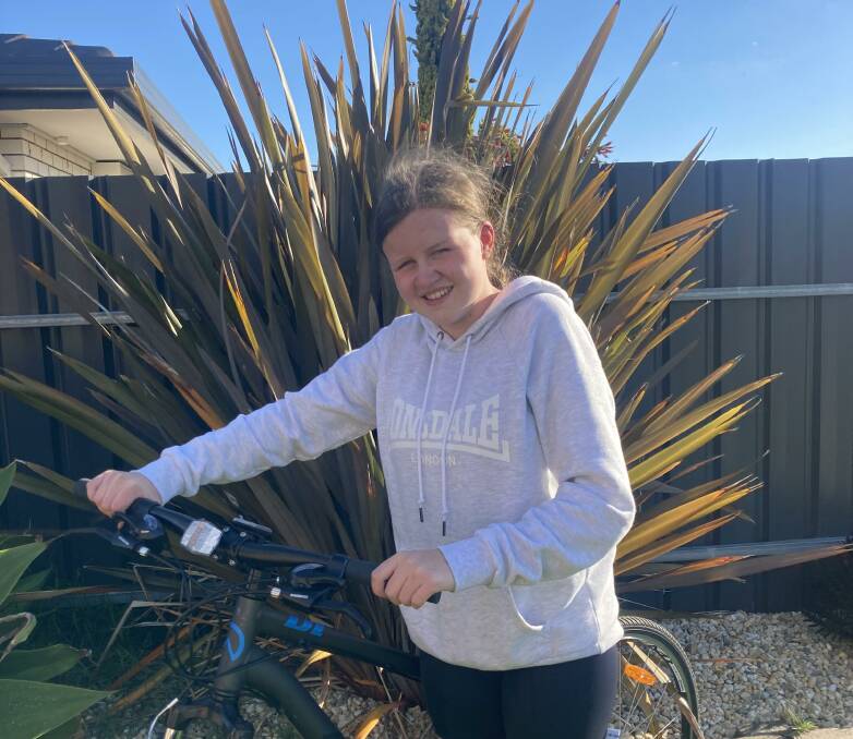 TRAINING: Stawell's Sienna Cox hopes to take part in the 532 km Great Victorian Bike Ride. Picture: CONTRIBUTED