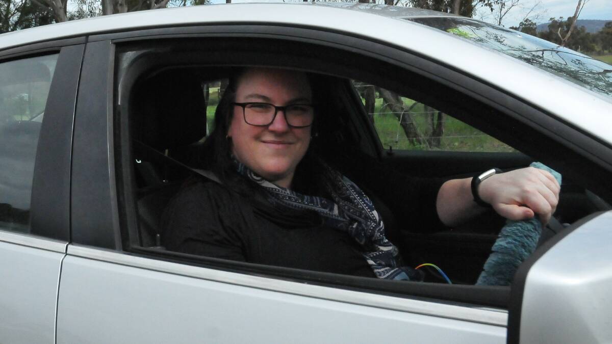 ROUTINE: Cassandra Langley getting back into the school drop-off routine as the students returned to face-to-face learning in term four. Picture: NATALIE COFFEY