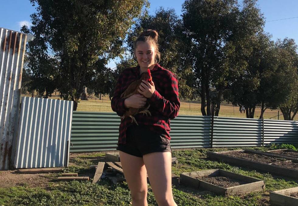 A BREAK OUTSIDE: Stawell Secondary College's Crystal Summers makes sure she takes her breaks from remote learning at home. Picture: CONTRIBUTED