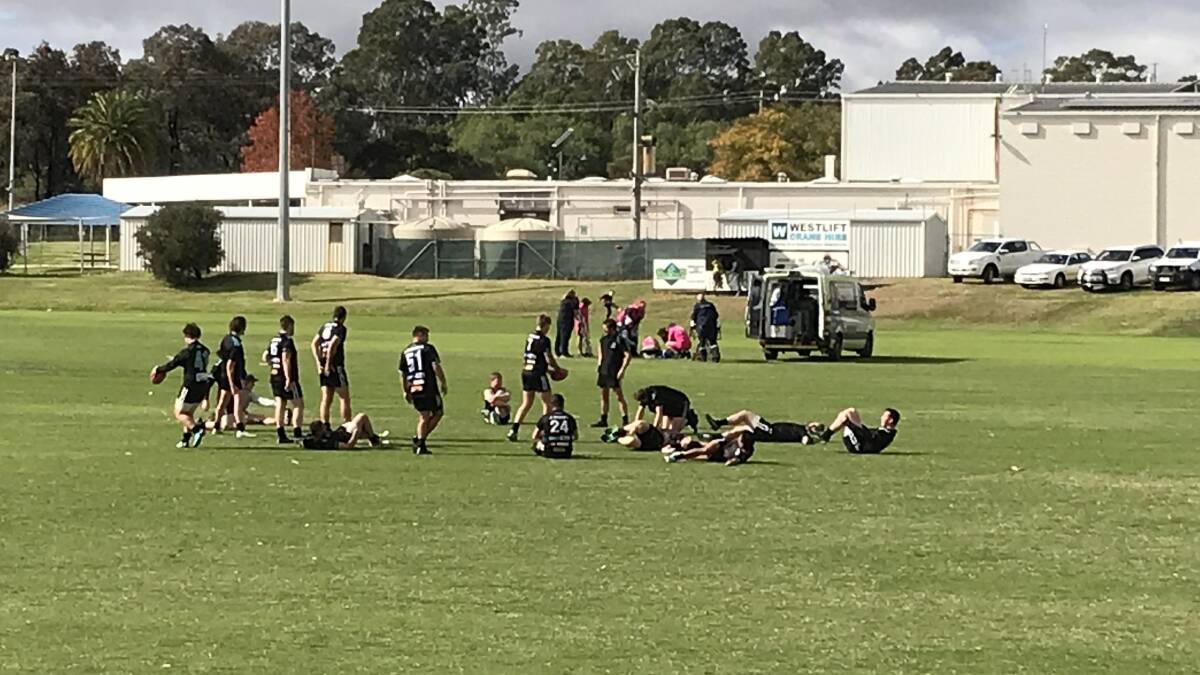ON THE GROUND: An Ambulance made its way onto the ground during the under-17 match between Swifts and Kalkee on Saturday. Picture: CASSANDRA LANGLEY