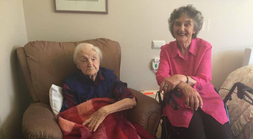 FAREWELL: Stawell's oldest resident Eileen Cooper, who passed away on March 11, aged,104, is pictured with her daughter, Fay Newton. Picture: CASSANDRA LANGLEY 