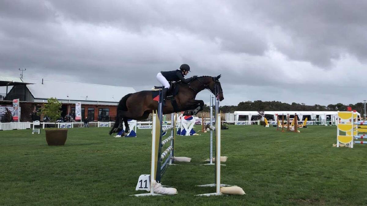 COMPETING: Ararat Pony Club's Hannah Wigg was forced to withdraw from the Australian Showjumping Championships in November. Picture: CONTRIBUTED