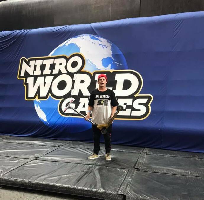 WORLD STAGE: Stawell's Jai Walker competed in Nitro World Games. Pictures: TAMMY WALKER