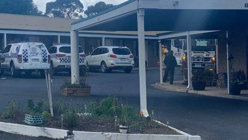 CRASH: A car has crashed into a motel room at Goldfields Motel, Stawell. Picture: TALLIS MILES
