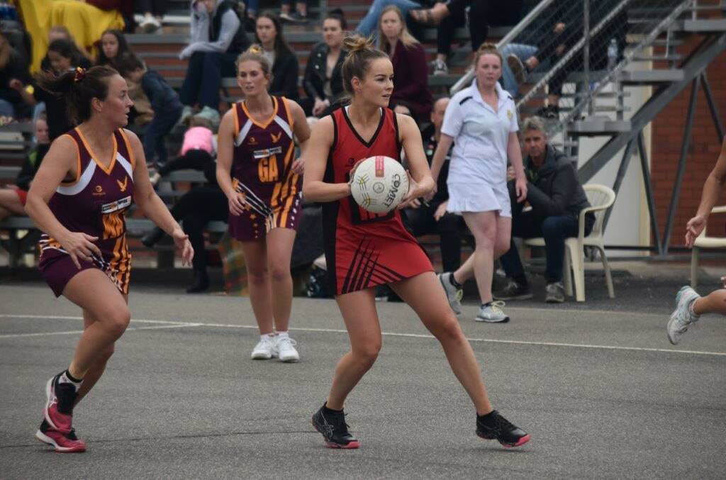 FOCUSED: Stawell Warrior Rachel Wood remains focused while still enjoying playing netball for the club she now calls home. Picture: STEPHEN WALKER
