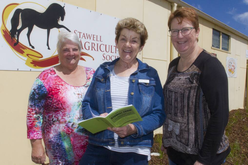 READY: Show Treasurer Lyn Keller, President Lois Trimble and Secretary Anne Ellis are ready to welcome residents to the Stawell Show. Picture: PETER PICKERING