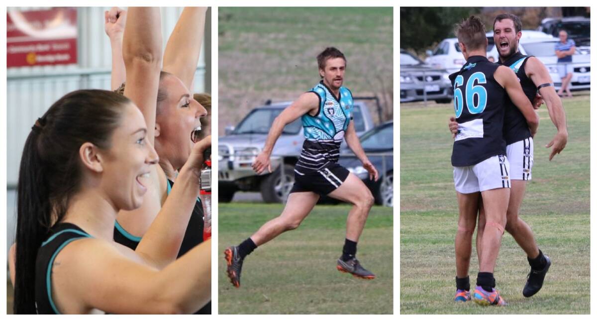 LOOKING AHEAD: A Grade coach Courtney Morrow and senior football co-coaches Daniel Parkin and Scott Carey are ready to go for round one. Pictures: Trish Ralph 