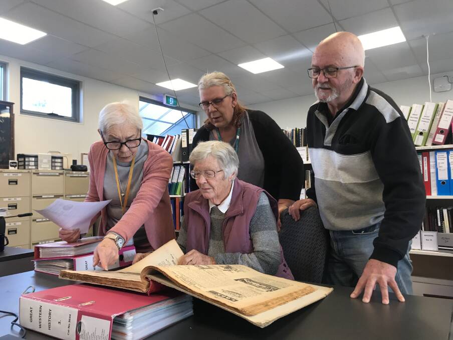 Stawell Historical Society volunteers are still actively researching the area despite the centre and museum closed to the public. Picture: CASSANDRA LANGLEY
