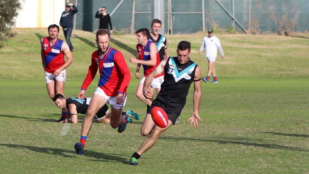 Swift's Scott Carey is looking for his side to continue its style of football from the win against Kalkee in round five. Picture: TRISH RALPH