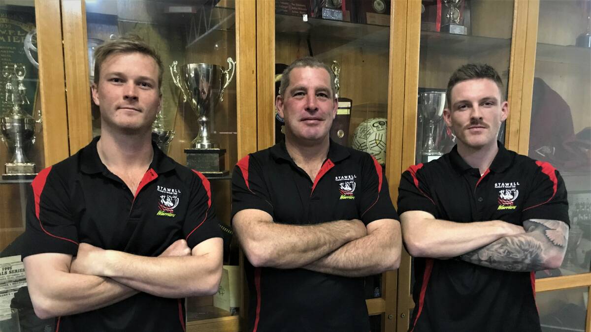 LOOKING AHEAD: Warriors senior football coach Tom Eckel, president Tim Williams and assistant coach Jay Moody have set their sights on 2021. Picture: CASSANDRA LANGLEY