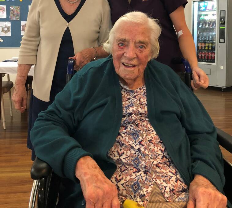 CENTENARIAN: Iris Haw will celebrate her 106th birthday with friends and family today. She attributes her long life to chocolate and never marrying. Picture: SUPPLIED