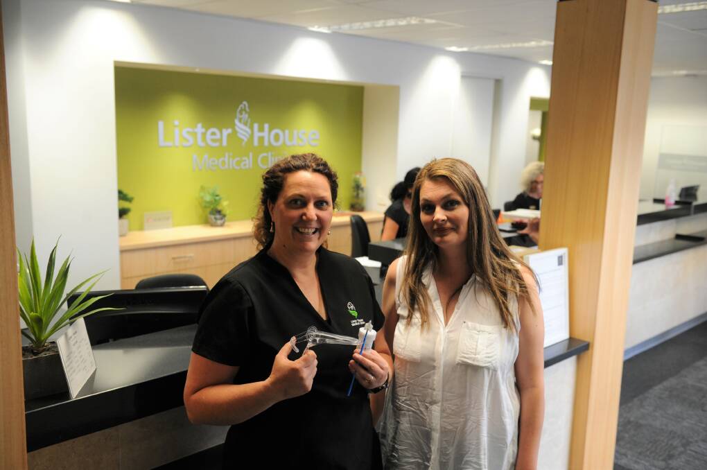 AWARENESS: Horsham's Lister House Clinic nurse manager Amanda Wilson and advocate Kylie Stephens promoting national cervical cancer awareness week. Picture: DAINA OLIVER