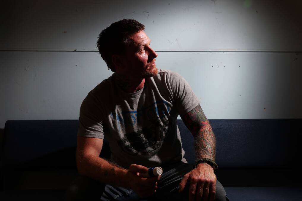 Former soldier Jason Frost says the reluctance of doctors to prescribe medical marijuana to veterans struggling with with crippling physical and mental ailments is costing lives. Picture: Emma Hillier 