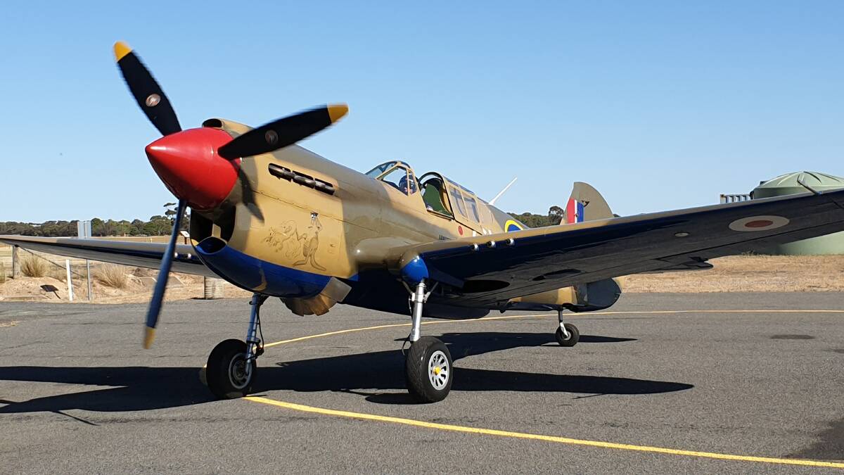 IMPRESSIVE: A Kittyhawk arriving at the Nhill aerodrome ahead of the airshow on Saturday. Picture: CONTRIBUTED