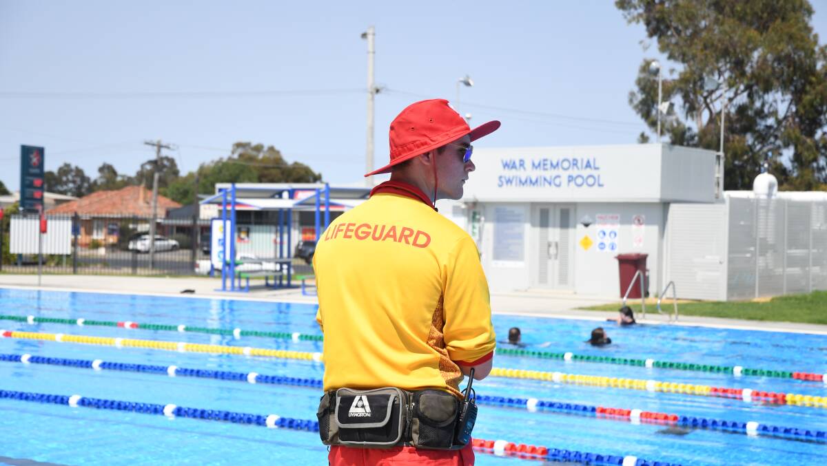 Horsham War Memorial Pool lifeguard Cade Dodson is one of the extra lifeguards that will be on duty over the school holidays. Picture: ELIZA BERLAGE