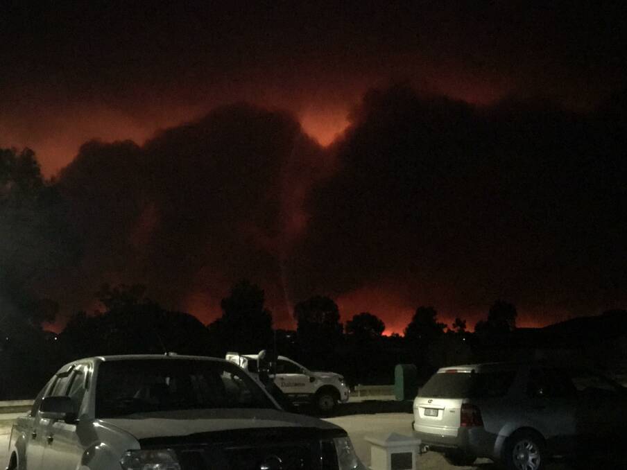 ON FIRE: Daniella Bell and her husband Tim Bell were able to evacuate their children to Bairnsdale on Monday night. Picture: CONTRIBUTED