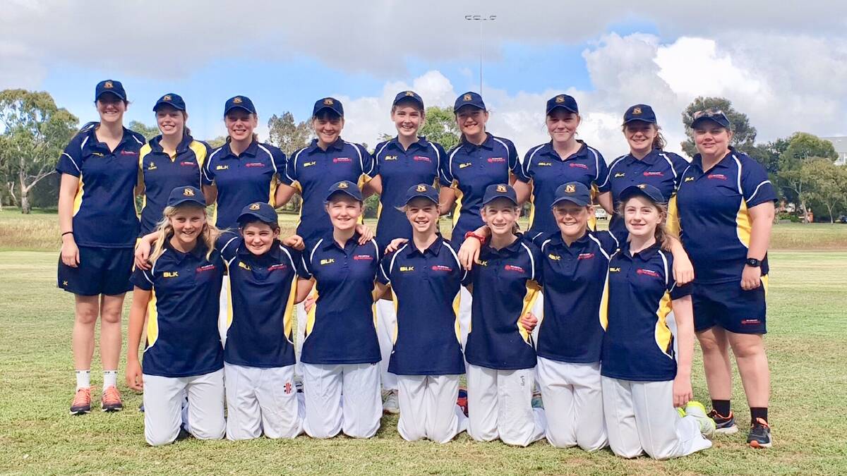 TEAM:  Ararat's Sarah Ralph, back row on the right, and Willaura's Ruby Evans, front row and second from the right, with the Central Highlands team. Picture: CONTIBUTED