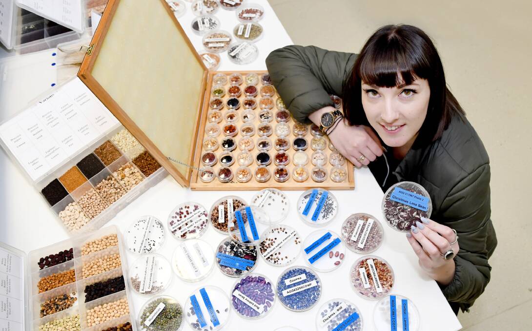 GRAINS INNOVATION CELEBRATION: Research scientist Dr Kath Whitehouse with some of the seeds from the Australian Grains Genebank. Picture: SAMANTHA CAMARRI