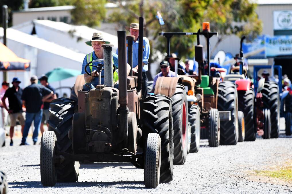 WIMMERA SHOWCASE: Peter Jenkensen during the Tractorcade at the Wimmera Machinery Field Days in 2018. Picture: SAMANTHA CAMARRI