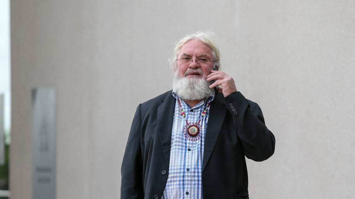 BACK ON: Framlingham's Geoff Clark outside the Warrnambool court at an earlier hearing.