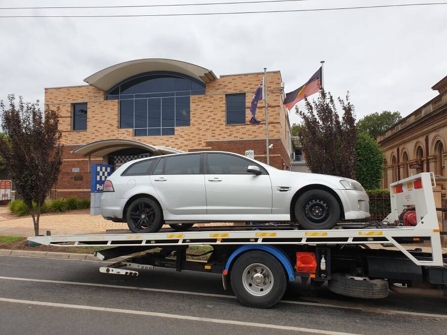An offender's car is impounded following a hoon driving incident. Photo: CONTRIBUTED.