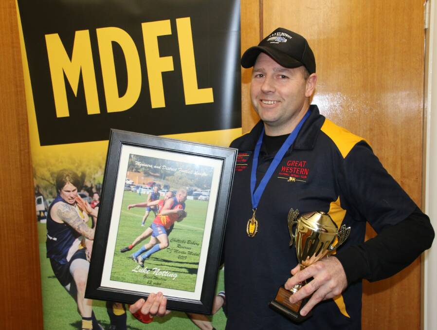 RECOGNISED: Mininera's Best and Fairest reserves winner Luke Knotting. Picture: Tracey Kruger. 