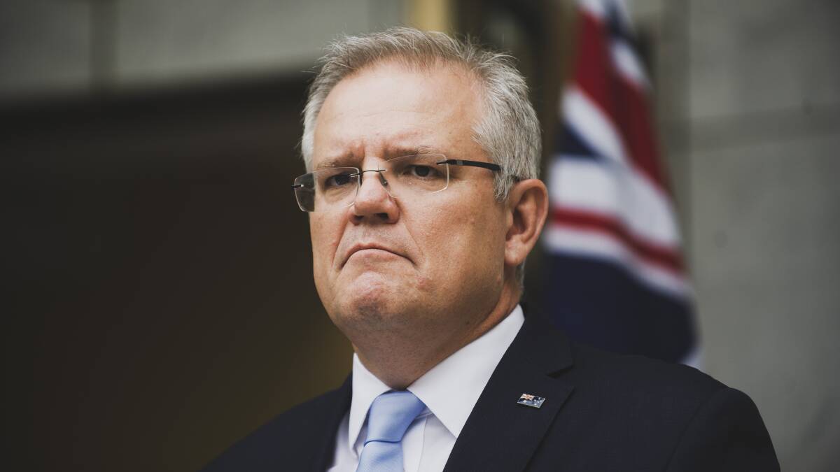 Prime Minister Scott Morrison, who says Australia is on the road back but will move carefully. Picture: Dion Georgopoulos