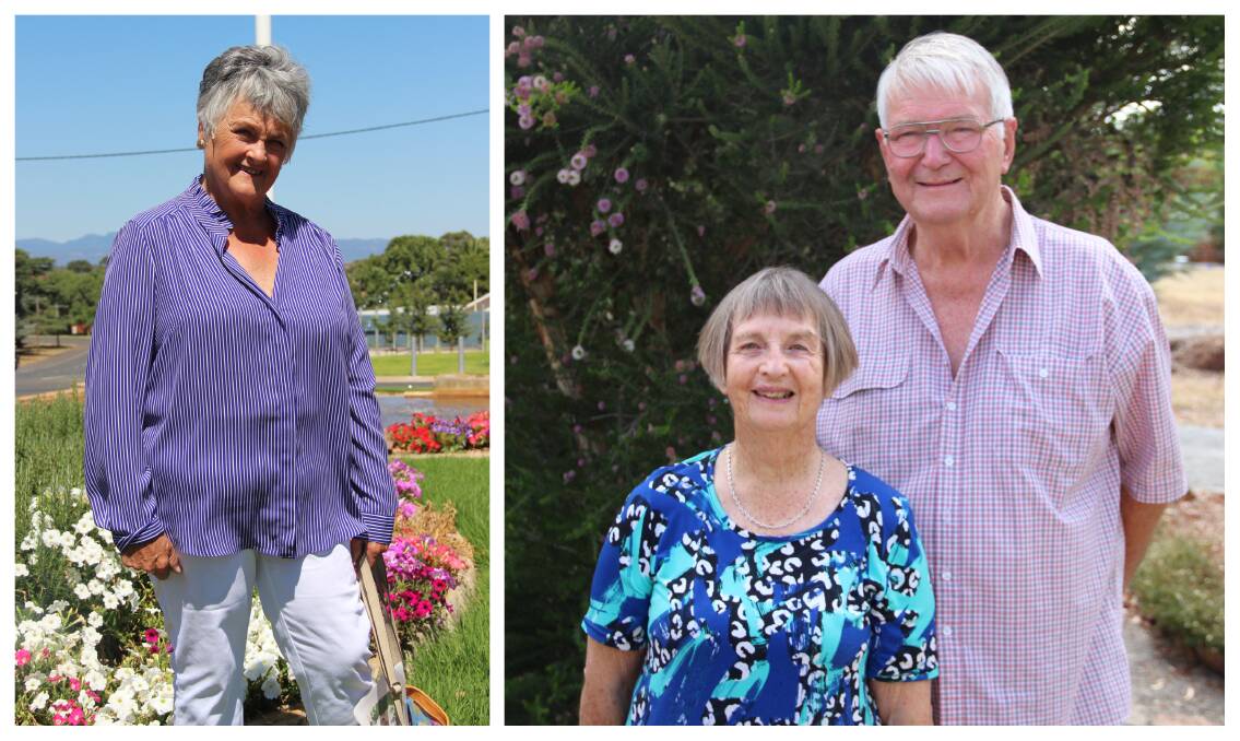 OAM recipients Meg Blake and Margaret and Ian Taylor. Pictures: LACHLAN WILLIAMS