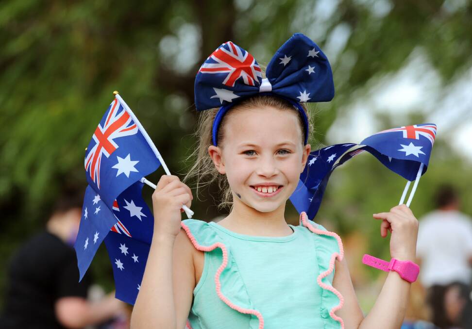 Charlotte Butcher at Stawell's Australia Day ceremony at Cato Park in 2016.