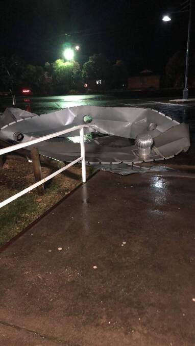 The Stawell Sports and Aquatic Centre roof blew off in the strong wind. Picture: CONTRIBUTED